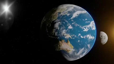 `Realistic Earth Planet Rotating in Space 4K` Stock Footage 337428856