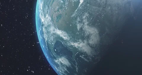Realistic Earth Planet view from space, North America continent, nightfall Stock Footage 127858594