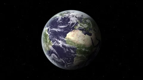 Realistic Earth Rotating with Atmosphere 2 Stock Footage 80011326
