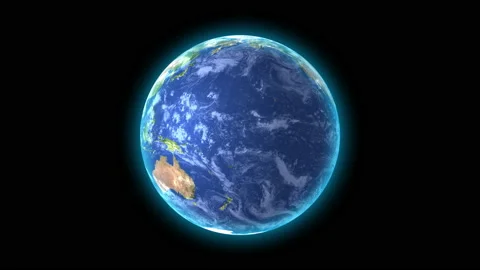 Realistic Earth Rotating on black background, Seamless Loop Animation. Stock Footage 232877885