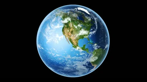 Realistic Earth Rotating on Black (Loop) 스톡 동영상 12531643