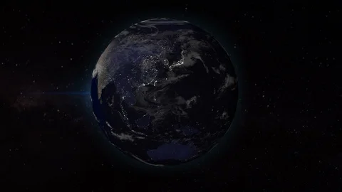 Realistic Earth Rotating on black (Loop). Texture map courtesy of NASA. Stock Footage 99813601