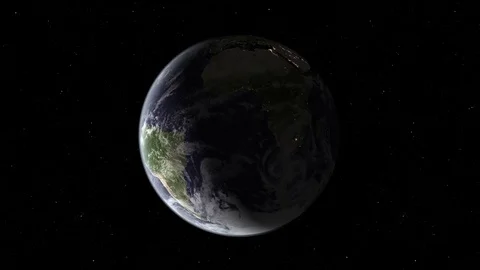 Realistic Earth Rotating Dark Side 1 Видео 80011219
