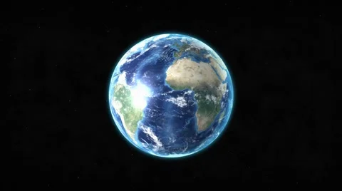 Realistic earth rotating over space background 動画素材 45653636