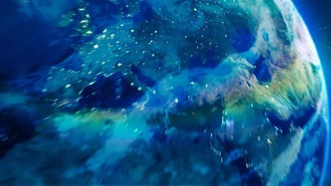 Realistic Earth Rotating in Space Explosion and Teleported. Stock Footage 124947107