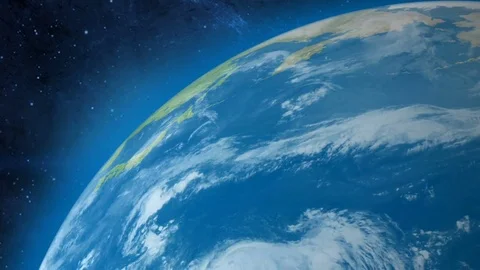 Realistic Earth Rotating on space (Loop). Texture map courtesy of NASA. Видео 76543878