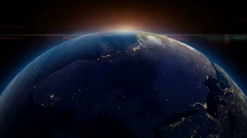 Realistic Earth Rotating on space (Loop). Texture map courtesy of NASA. 库存影片 76544035