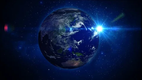 Realistic Earth Rotating on space (Loop). Texture map courtesy of NASA. 스톡 동영상 80247156