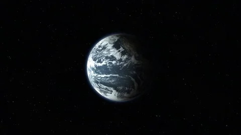 Realistic Earth rotating space stars background globe spinning seamless loop 4K Stock Footage