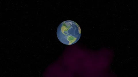 Realistic Earth Rotation in Outer Space – Spinning Globe Animation – 4K Loop Vídeo Stock 247380461