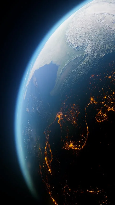 Realistic  Earth from space. Flight over the Earth. Stock Footage 257934099