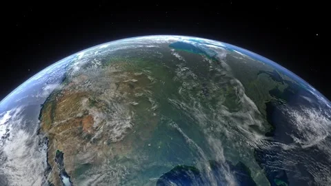 Realistic Earth From Space Flying Over Continental North America Stock Footage 249631022