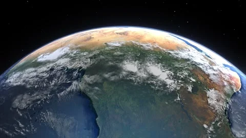 Realistic Earth From Space Flying Over Africa Stock Footage 249631055