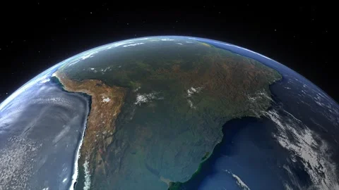 Realistic Earth From Space Flying Over Continental South America Stock Footage 249631063