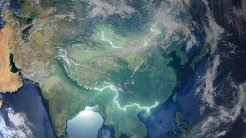 Realistic Earth From Space Zoom In Clouds China Stock Footage 272578568
