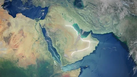Realistic Earth From Space Zoom In Clouds Saudi Arabia Riyadh Stock Footage 272585818