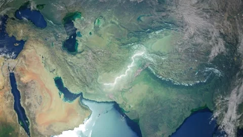 Realistic Earth From Space Zoom In Clouds Afghanistan Kabul Stock Footage 272748185