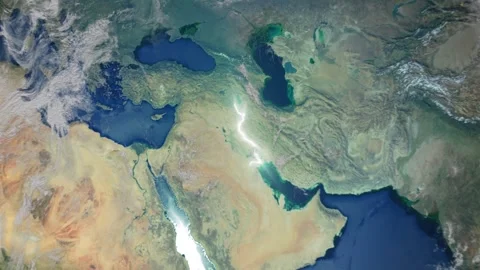 Realistic Earth From Space Zoom In Clouds Iraq Baghdad Stock Footage 273457934