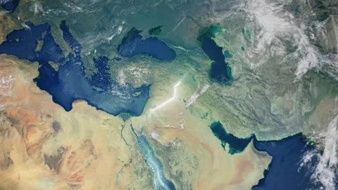 Realistic Earth From Space Zoom In Clouds Syria Stock Footage 273699572