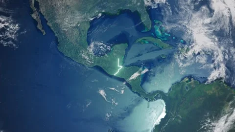 Realistic Earth From Space Zoom In Clouds Guatemala Stock Footage 274336696
