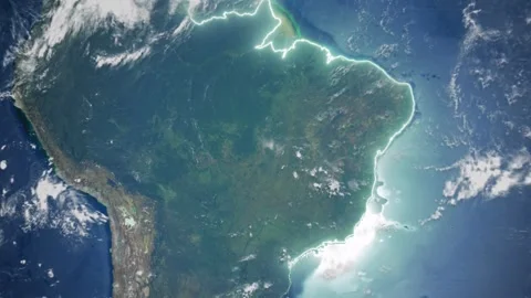 Realistic Earth From Space Zoom In Clouds Brazil Stock Footage 274392840