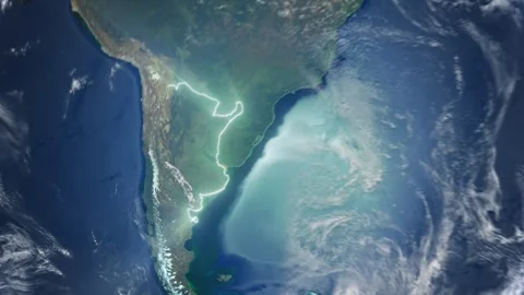 Realistic Earth From Space Zoom In Clouds Argentina Buenos Aires Stock-Footage 274481638