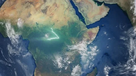 Realistic Earth From Space Zoom In Clouds Central African Republic Stock Footage 275037440