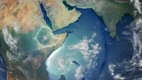 Realistic Earth From Space Zoom In Clouds Ethiophia Stock Footage 275070060