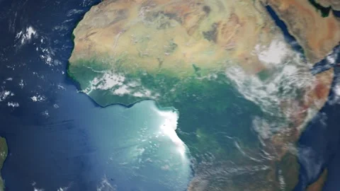 Realistic Earth From Space Zoom In Clouds Sierra Leone Stock Footage 275147246