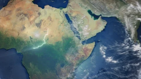 Realistic Earth From Space Zoom In Clouds Chad Stock Footage 275579891