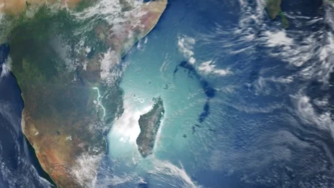 Realistic Earth From Space Zoom In Clouds Malawi Stock-Footage 275701354