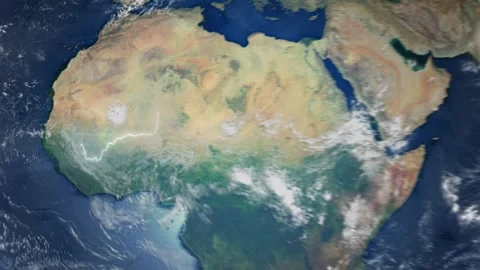 Realistic Earth From Space Zoom In Clouds Mali Stock Footage 275821467