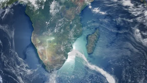 Realistic Earth From Space Zoom In Clouds Nambia Stock Footage 275884568