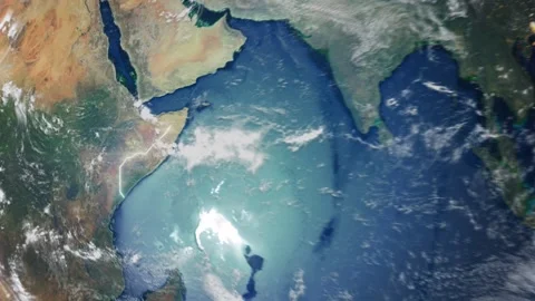 Realistic Earth From Space Zoom In Clouds Somalia Stock Footage 275888816