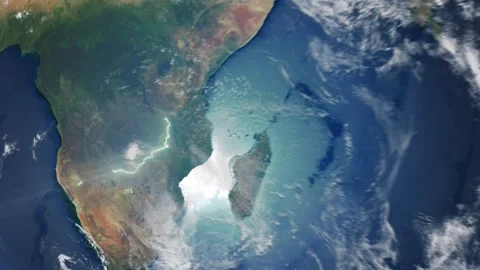 Realistic Earth From Space Zoom In Clouds Zambia Stock Footage 276162540