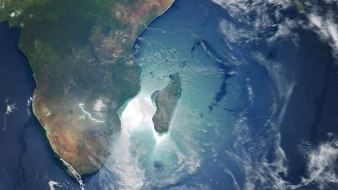 Realistic Earth From Space Zoom In Clouds Zimbabwe Stock Footage 276164561