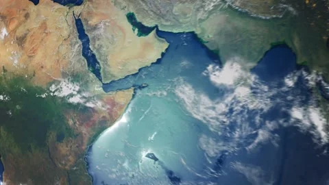 Realistic Earth From Space Zoom In Clouds Djibouti Stock Footage 276164928