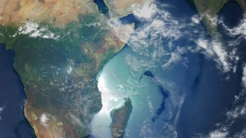 Realistic Earth From Space Zoom In Clouds Burundi Stock Footage 276170732