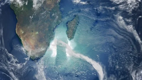 Realistic Earth From Space Zoom In Clouds Lesotho Stock Footage 276173230