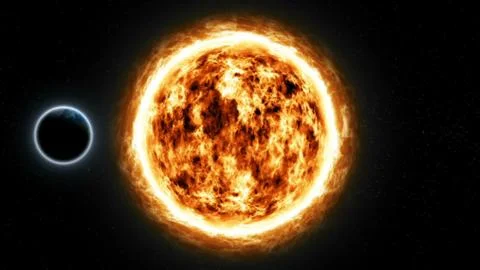 Realistic Earth with sun from deep space 3D rendering Stock Illustration