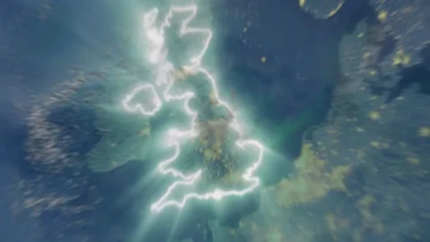 Realistic Earth Zoom In Clouds with Alpha Channel and Borderline United King Stock Footage 269671095