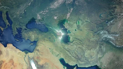 Realistic Earth Zoom In Clouds with Alpha Channel and Borderline Azerbaijan Video stock 270218286