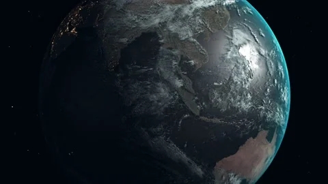 Realistic Earth zoom in from space Video stock 201136344