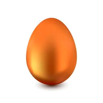 Realistic Easter egg made of red gold on a white background with a light shad Illustrazione stock