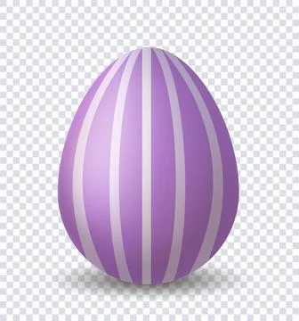 Realistic Easter egg. Violet and white patterns at egg. Traditional spring イラスト素材