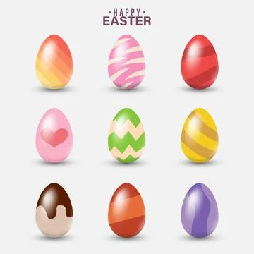 Realistic easter eggs. Cartoon style. vector design isolated on white background Illustrazione stock