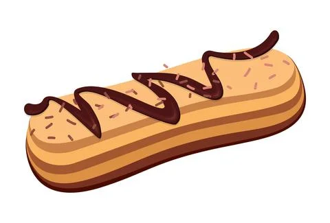Realistic eclair isolated on white background - Vector Illustrazione stock