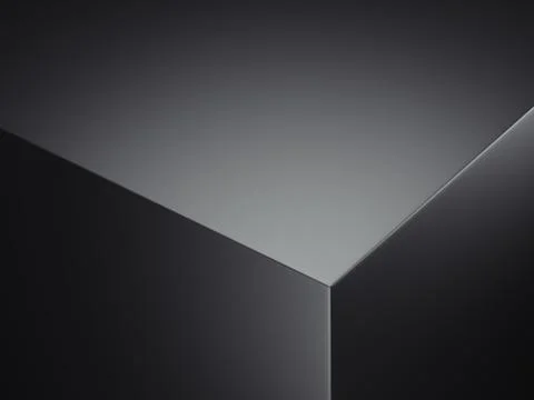 Realistic edge of black box, 3d rendering. Illustrazione stock