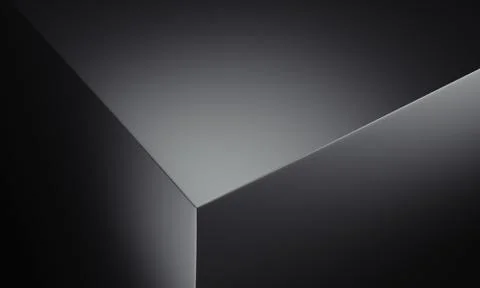 Realistic edge of black box, 3d rendering. Stock Illustration