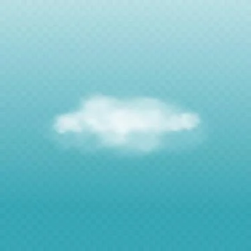 Realistic effect of smoke or cloud, steam or fog on a transparent background. Stock Illustration